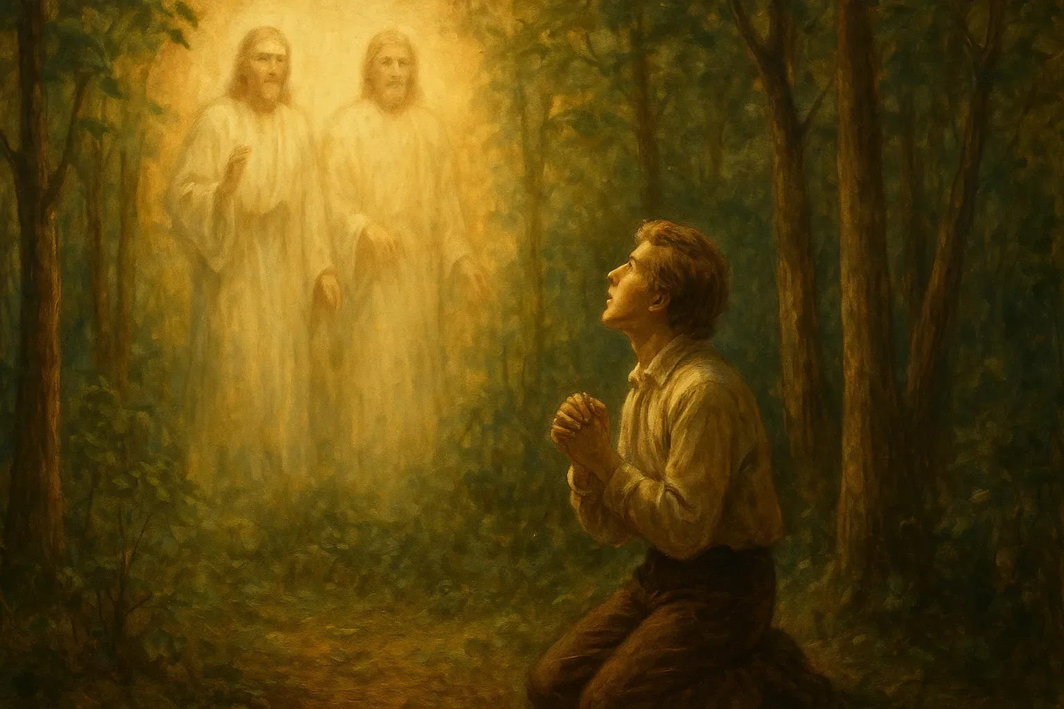 Painting of Joseph Smith seeing the first vision
