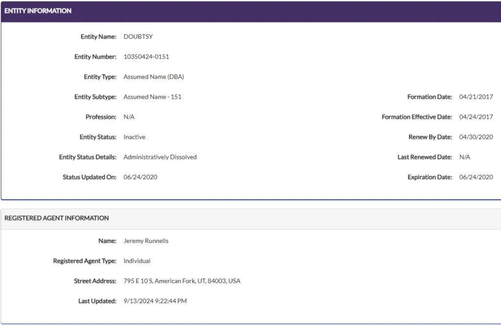 Doubtsy Public Filing