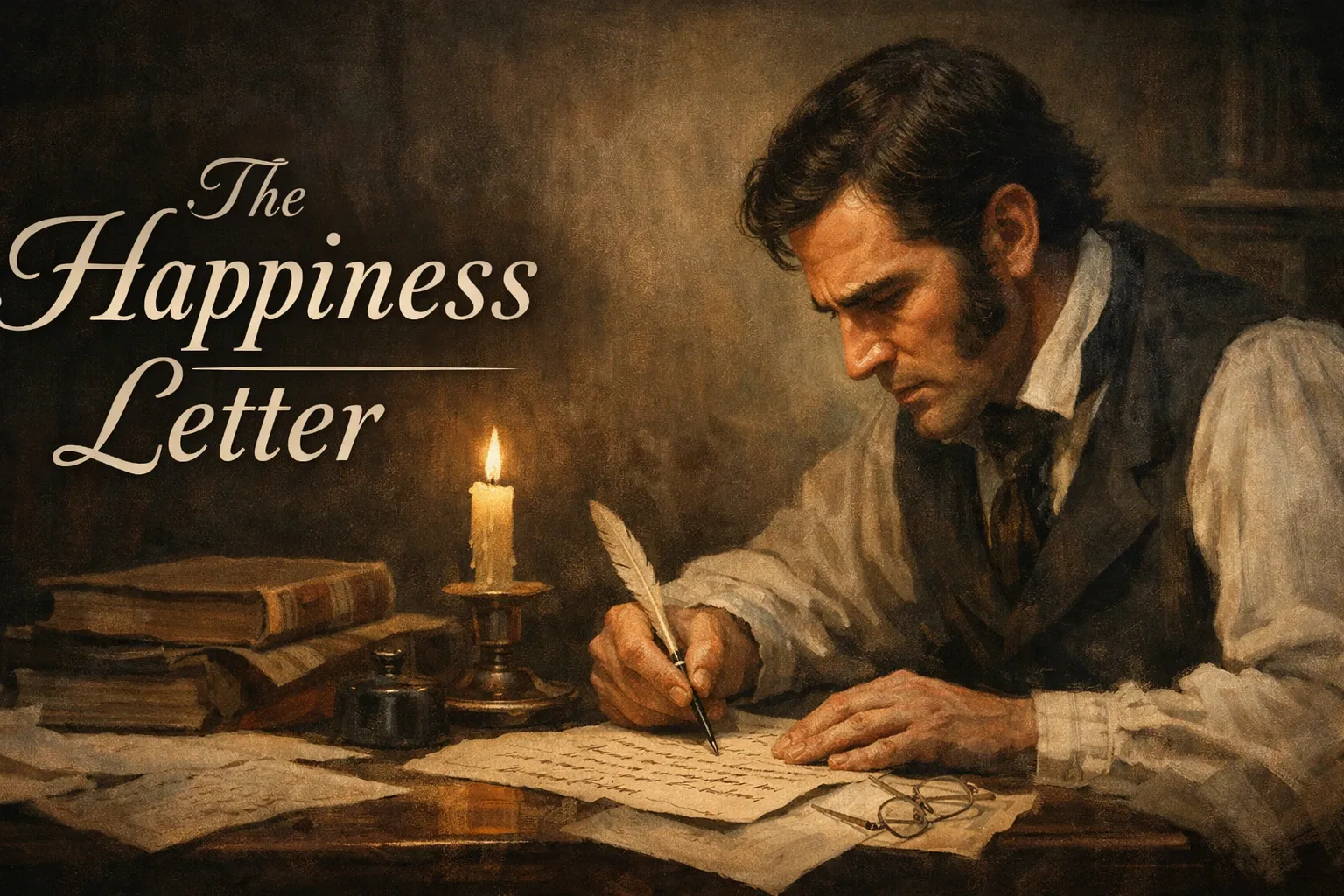 Joseph Smith Happiness Letter Banner - John C Bennett writing the letter for the newspaper